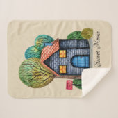 Waterverf Stomme Home Sweet Home Art Sherpa Deken (Voorkant (horizontaal))