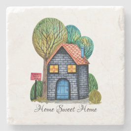Waterverf Stomme Home Sweet Home Art Stenen Onderzetter
