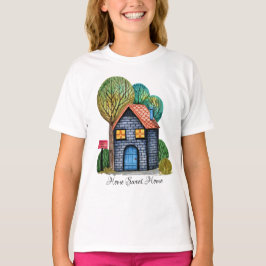 Waterverf Stomme Home Sweet Home Art T-shirt