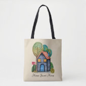 Waterverf Stomme Home Sweet Home Art Tote Bag (Voorkant)
