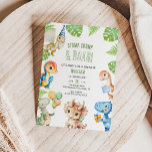 Waterverf Stomp Chomp & Roar Kids Verjaardagsfeest Kaart<br><div class="desc">Nodig uw kleine gasten uit voor een leuk en spannend verjaardagsfeest met de verjaardagsfeestuitnodiging van een "Stomp, Chomp & Roar"-kind. Dit waterverf ontwerp beschikt over schattige, met de hand beschilderde dinosaurussen in speelse kleuren, waardoor een grillige en energieke sfeer wordt gecreëerd. Het ontwerp vangt de geest van avontuur met stampende,...</div>