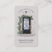 Waterverf Stone Black Iron Deur Real Estate Agent Visitekaartje (Voorkant)