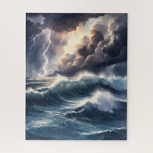 Waterverf Storm bij Zee Legpuzzel (Verticaal)