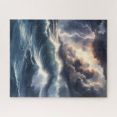 Waterverf Storm bij Zee Legpuzzel (Horizontaal)