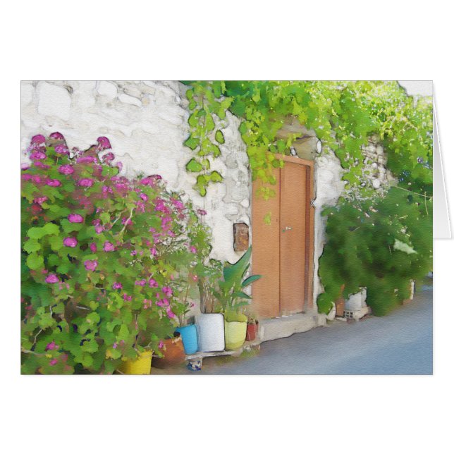 Waterverf straat uitzicht (Voorkant Horizontaal)