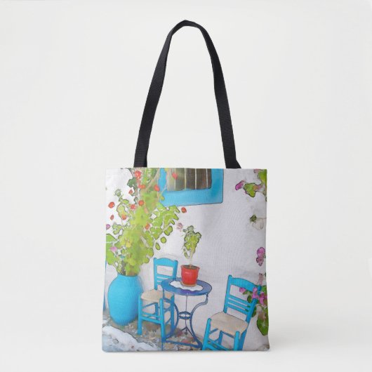 Waterverf straat uitzicht tote bag (Voorkant)