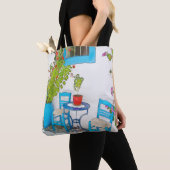 Waterverf straat uitzicht tote bag (Dichtbij)