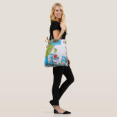 Waterverf straat uitzicht tote bag (Op model)
