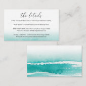 Waterverf Strand Bestemming Bruiloft Details Informatiekaartje (Voorkant / Achterkant)