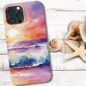 Waterverf Strand bij Sunset Monogram Case-Mate iPhone Case