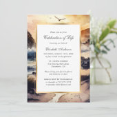 Waterverf strand bij zonsondergang viering van het kaart (Staand voorkant)