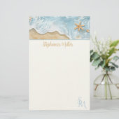 Waterverf Strand Briefpapier  (Staand voorkant)