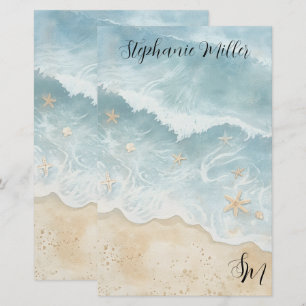 Waterverf Strand Briefpapier 