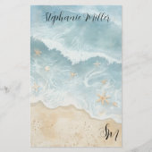 Waterverf Strand Briefpapier  (Voorkant)