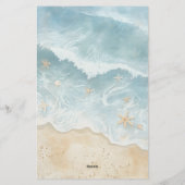 Waterverf Strand Briefpapier  (Achterkant)
