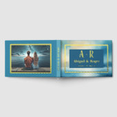 Waterverf Strand Bruiloft Aangepaste Foto Echt Fol Gastenboek (Volledig)