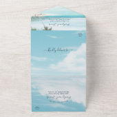 Waterverf strand bruiloft all in one uitnodiging (Buitenkant)