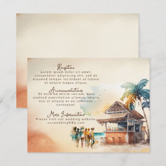 Waterverf Strand Bruiloft Bijlage (Voorkant / Achterkant)