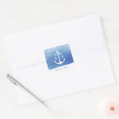 Waterverf strand bruiloft nautische anker dank u vierkante sticker (Envelop)