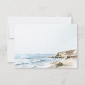 Waterverf Strand Bruiloft RSVP Kaart (Achterkant)