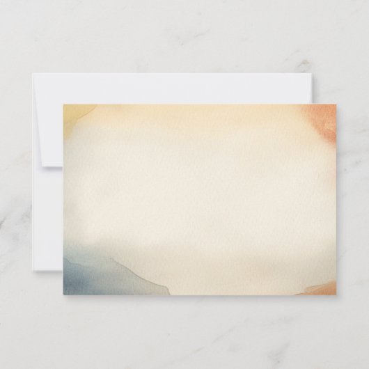 Waterverf strand bruiloft RSVP kaartje (Achterkant)