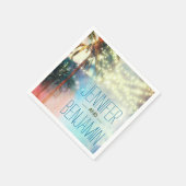 waterverf strand bruiloft string lichten servet (Hoek)