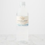 Waterverf Strand Bruiloft Waterfles Label  Etiket (Voorkant)