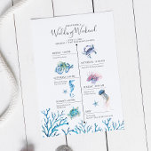 Waterverf Strand Bruiloftsweekend Schema