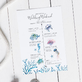 Waterverf Strand Bruiloftsweekend Schema