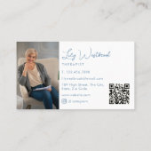 Waterverf Strand Elegante Therapeut QR-code Visitekaartje (Achterkant)