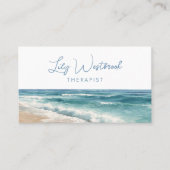 Waterverf Strand Elegante Therapeut QR-code Visitekaartje (Voorkant)