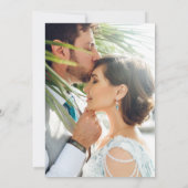 Waterverf strand en palmbomen foto bruiloft kaart (Achterkant)