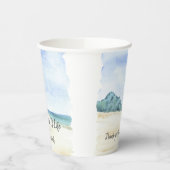 Waterverf strand en watergeviering papieren bekers (Links)