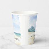 Waterverf strand en watergeviering papieren bekers (Rechts)