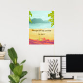 Waterverf strand en Zee winkelboekje Poster (Thuiskantoor)