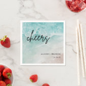 Waterverf strand gepersonaliseerde bruiloft servet (Insitu)