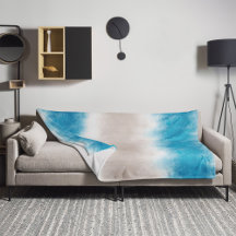 Waterverf Strand Golven Blauw Water