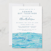 Waterverf strand golven kust schiereiland strandfe kaart (Voorkant)