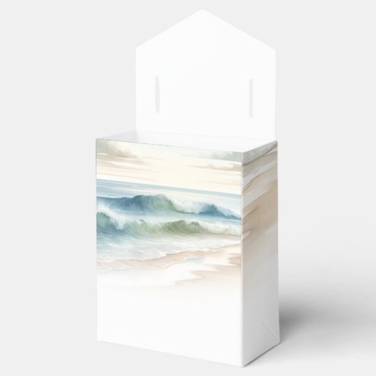 Waterverf strand golven rustieke kustbruiloft bedankdoosjes (Geopend)