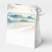 Waterverf strand golven rustieke kustbruiloft bedankdoosjes (Achterkant)