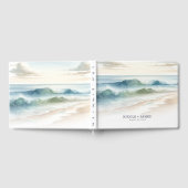 Waterverf strand golven rustieke kustbruiloft gastenboek (Volledig)