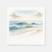 Waterverf strand golven rustieke kustbruiloft servet (Voorkant)