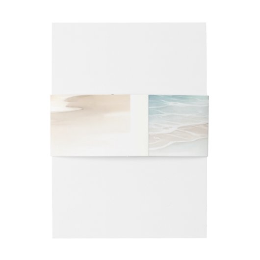 Waterverf strand golven rustieke kustbruiloft uitnodigingen wikkel (Achterkant Voorbeeld)