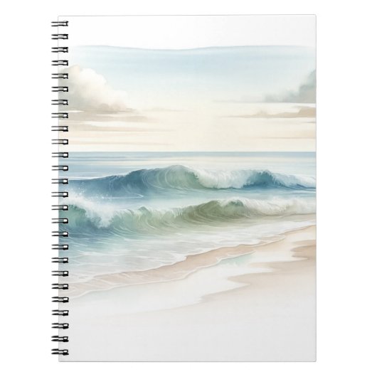 Waterverf strand golven rustig kust- notitieboek (Voorkant)