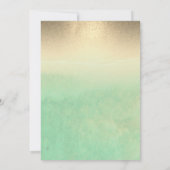 Waterverf Strand Gouden Zand Palm Tree Boho Huweli Kaart (Achterkant)