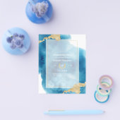 Waterverf Strand Graduation Party Uitnodiging Flyer (Enkel)