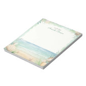 Waterverf Strand Groene Tropische bladeren Natuur Notitieblok (Linkerzijde)