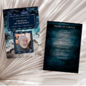 Waterverf strand in liefdevolle herinnering begraf programmakaart