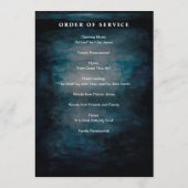 Waterverf strand in liefdevolle herinnering begraf programmakaart (Achterkant)