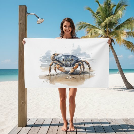 Waterverf Strand Krab Bad Handdoek